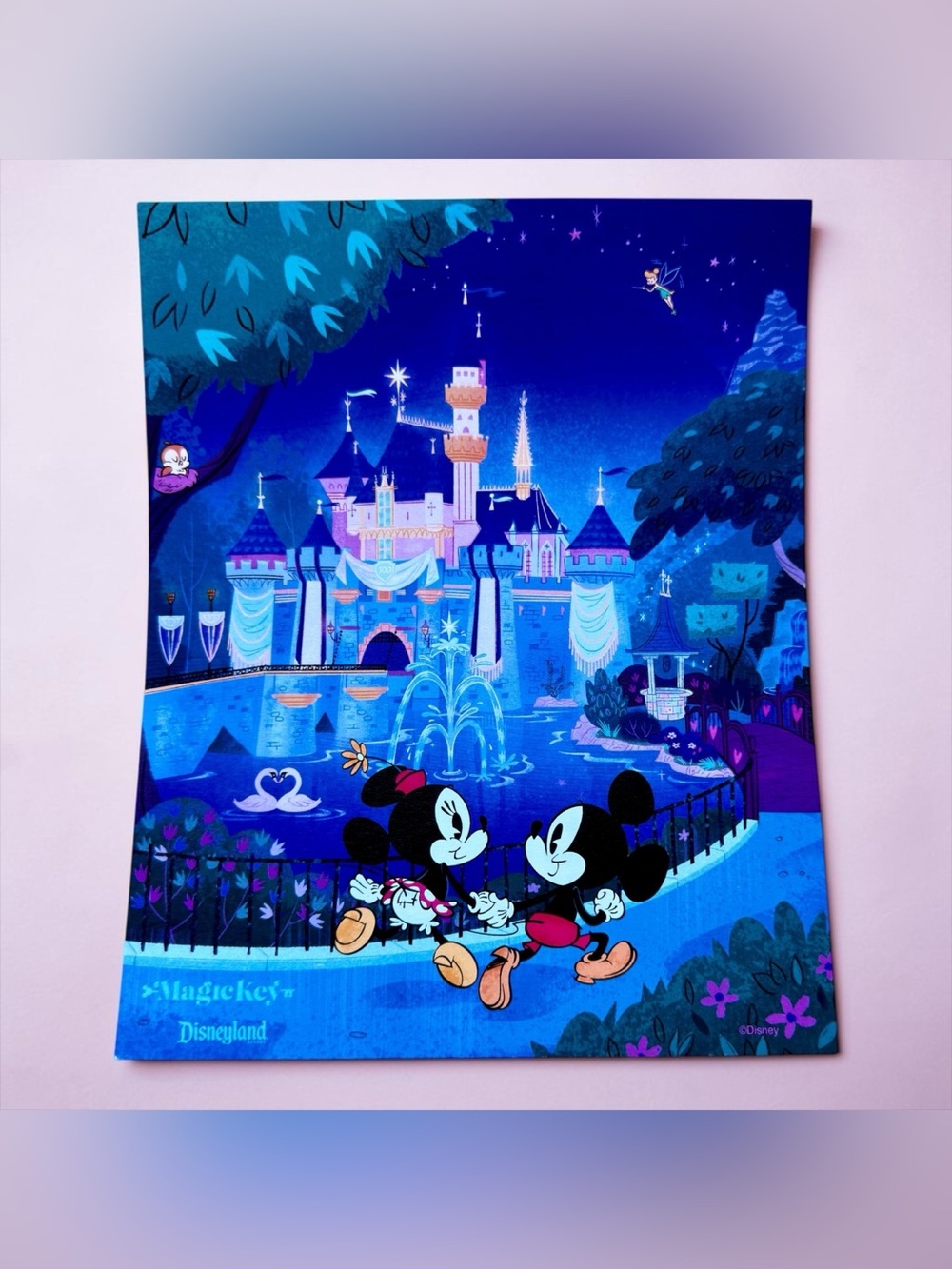 2023 Disneyland Magic Key Exclusive Castle Print Poster Mickey and Minnie Mouse